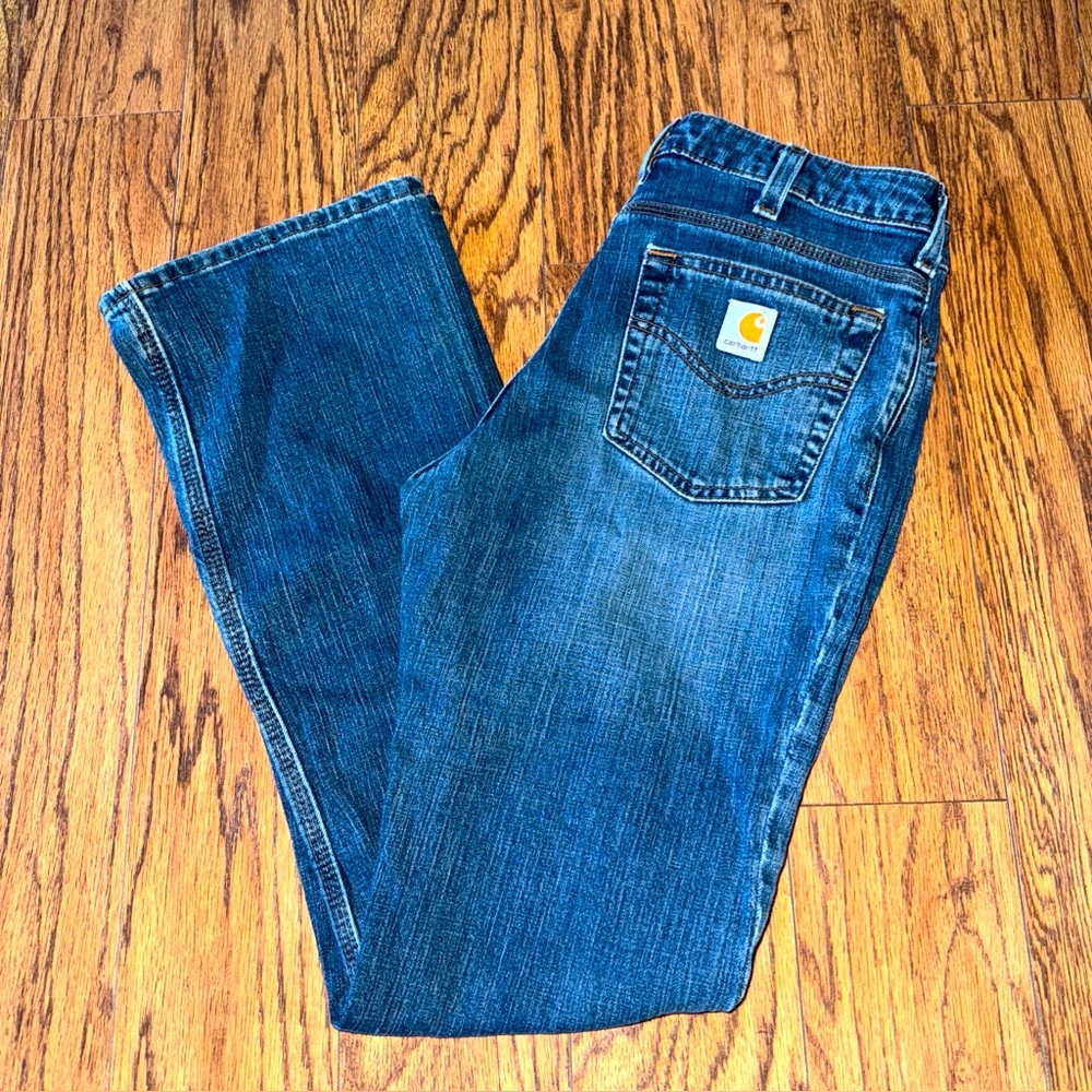 Carhartt Women's Traditional Fit Blue Jeans Pants Sz 10x32 Work Western Bootcut